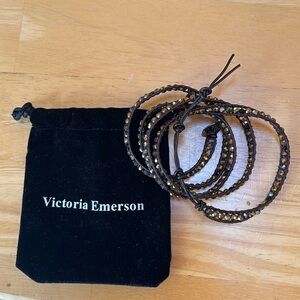 EUC Victoria Emerson Adjustable 5 Wrap Bracelet. 34” long before knots.